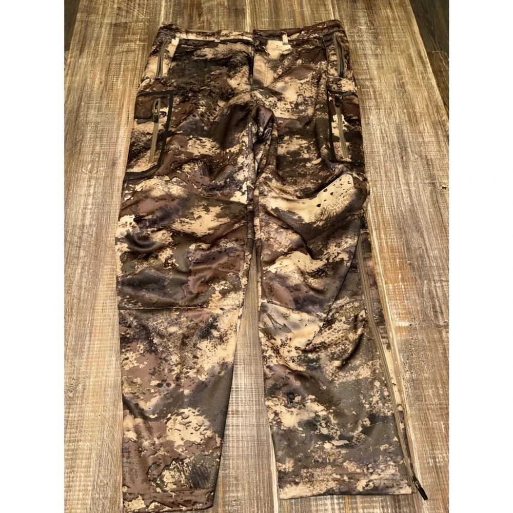 Cabelas O2 Octane Camo Hunting Pants 36 Z-Most Windshear Fleece Lined Mens Brown